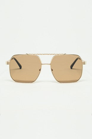 Santana Square Frame Gold Sunglasses