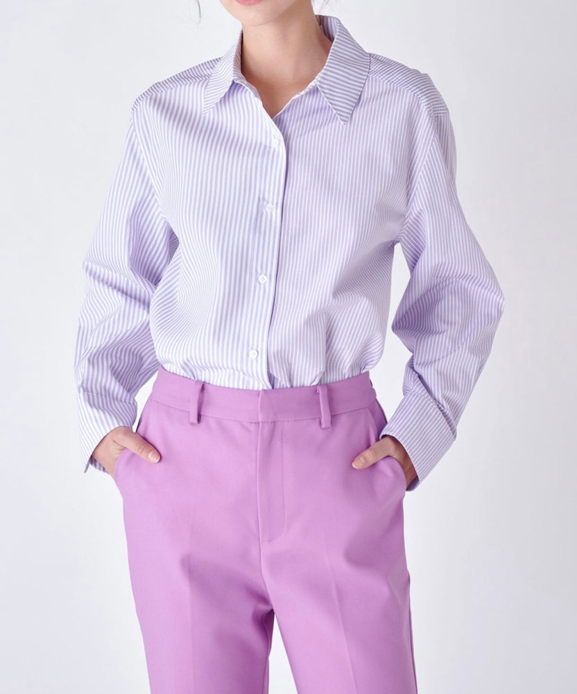 
                  
                    Lilac Striped Button Up
                  
                
