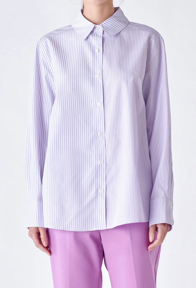 
                  
                    Lilac Striped Button Up
                  
                