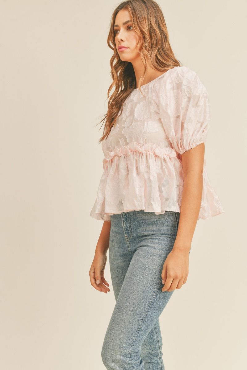 
                  
                    Pink Organza Detail Top
                  
                